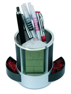 1891萬(wàn)年歷鐵網(wǎng)筆筒 定制多功能辦公禮品新選擇